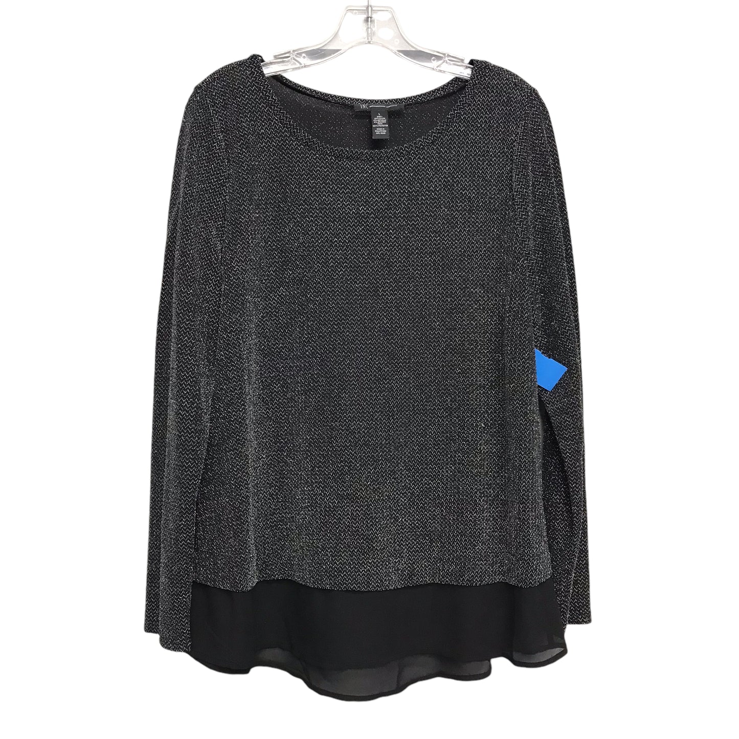 Top Ls By Inc In Black & Silver, Size:L