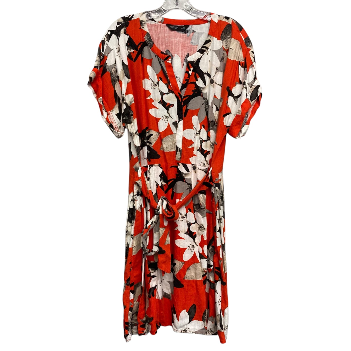 Dress Casual Short By Simply Vera In Black & Orange, Size:Xl