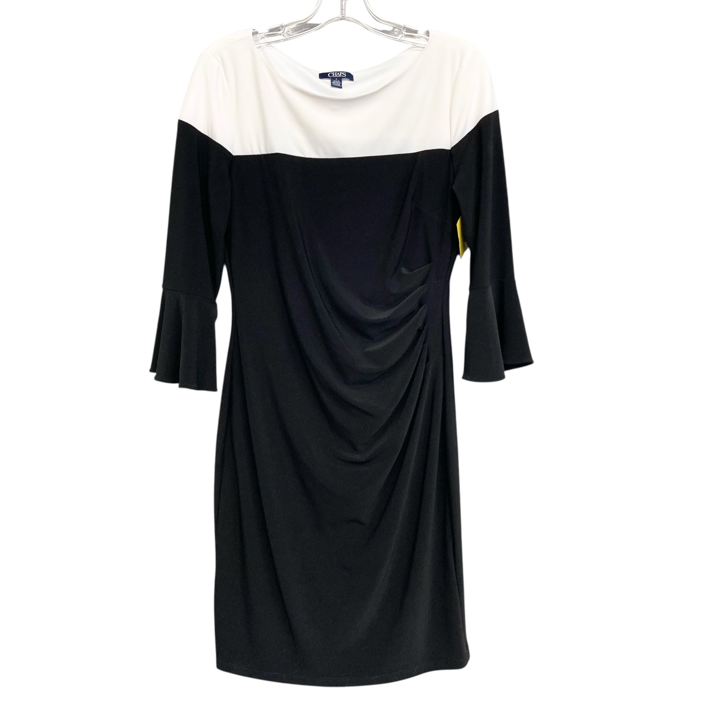 chaps black and white dress Chaps Black/White Stripe Crewneck Knit Dress, XXL, Women's, Size: 2XL