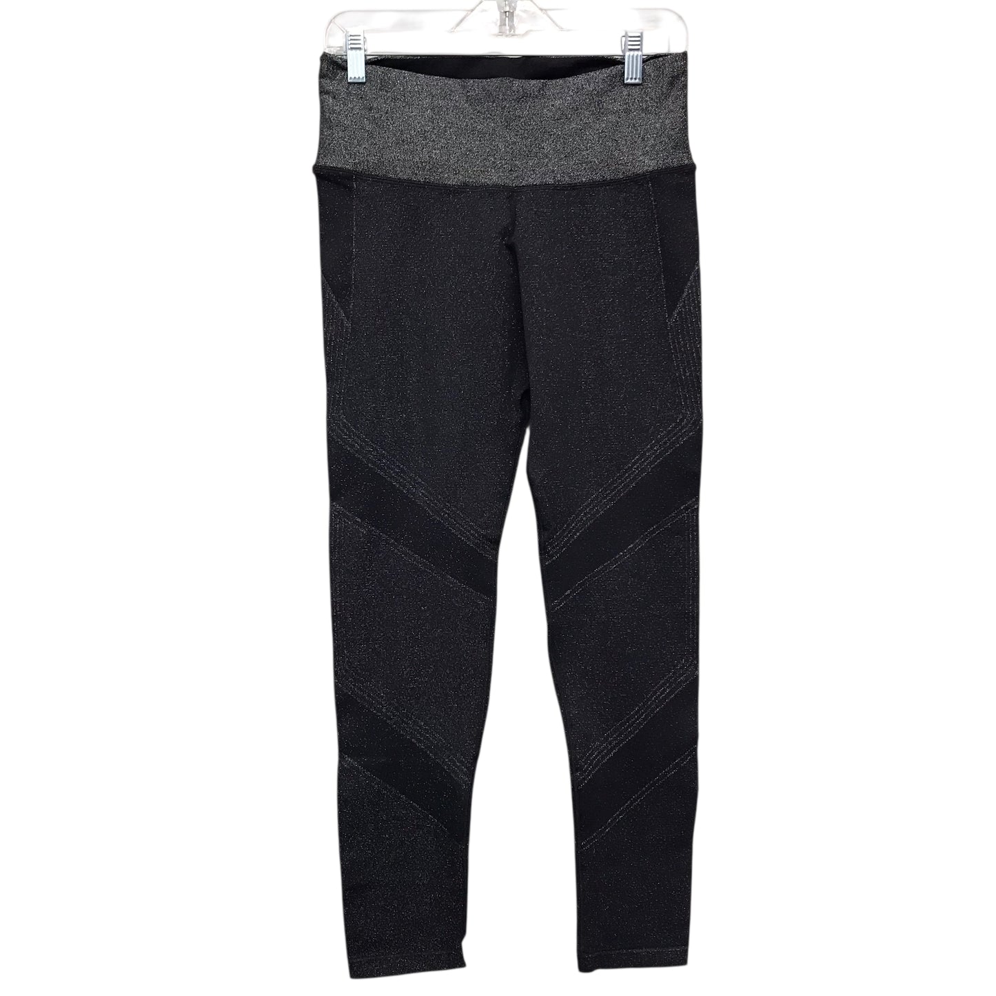Athletic Leggings By Athleta In Black & Silver, Size:M