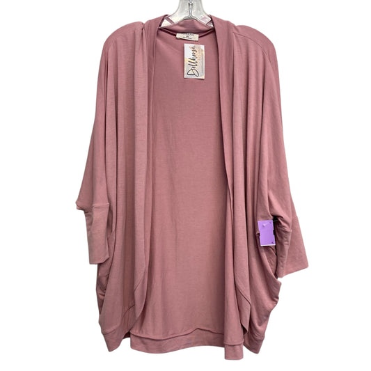 Cardigan By Zenana Outfitters In Pink, Size:2X