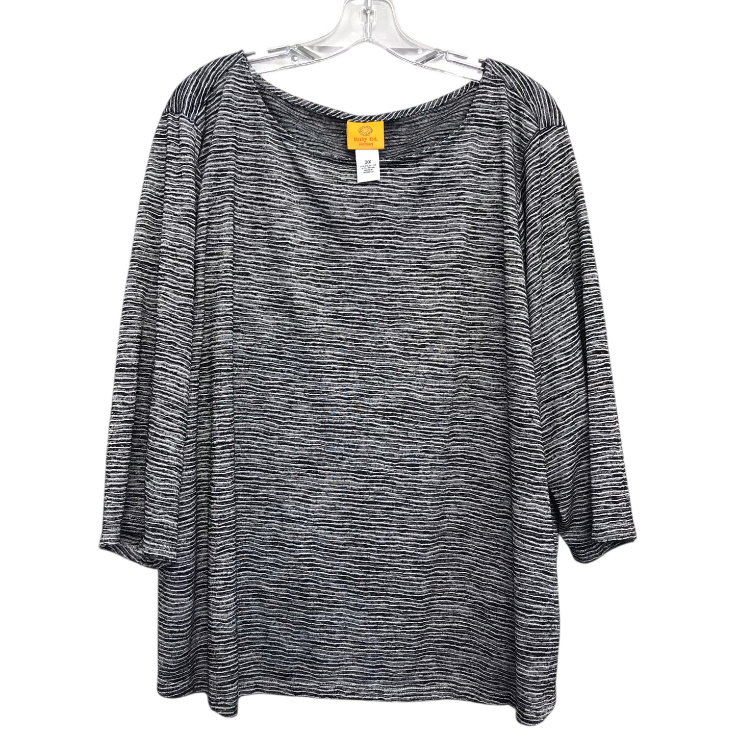 Top Ls By Ruby Rd In Striped Pattern, Size:3X