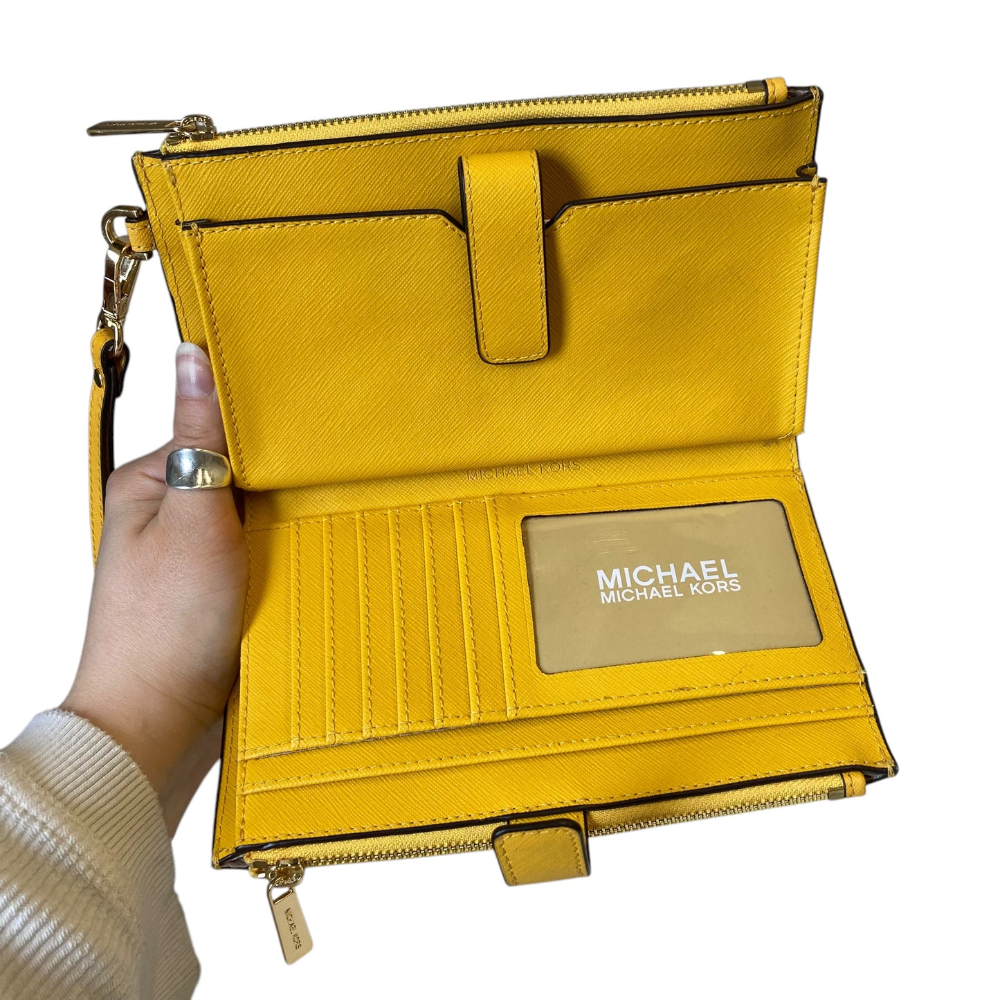 Wristlet Designer By Michael Kors In Yellow, Size:Medium