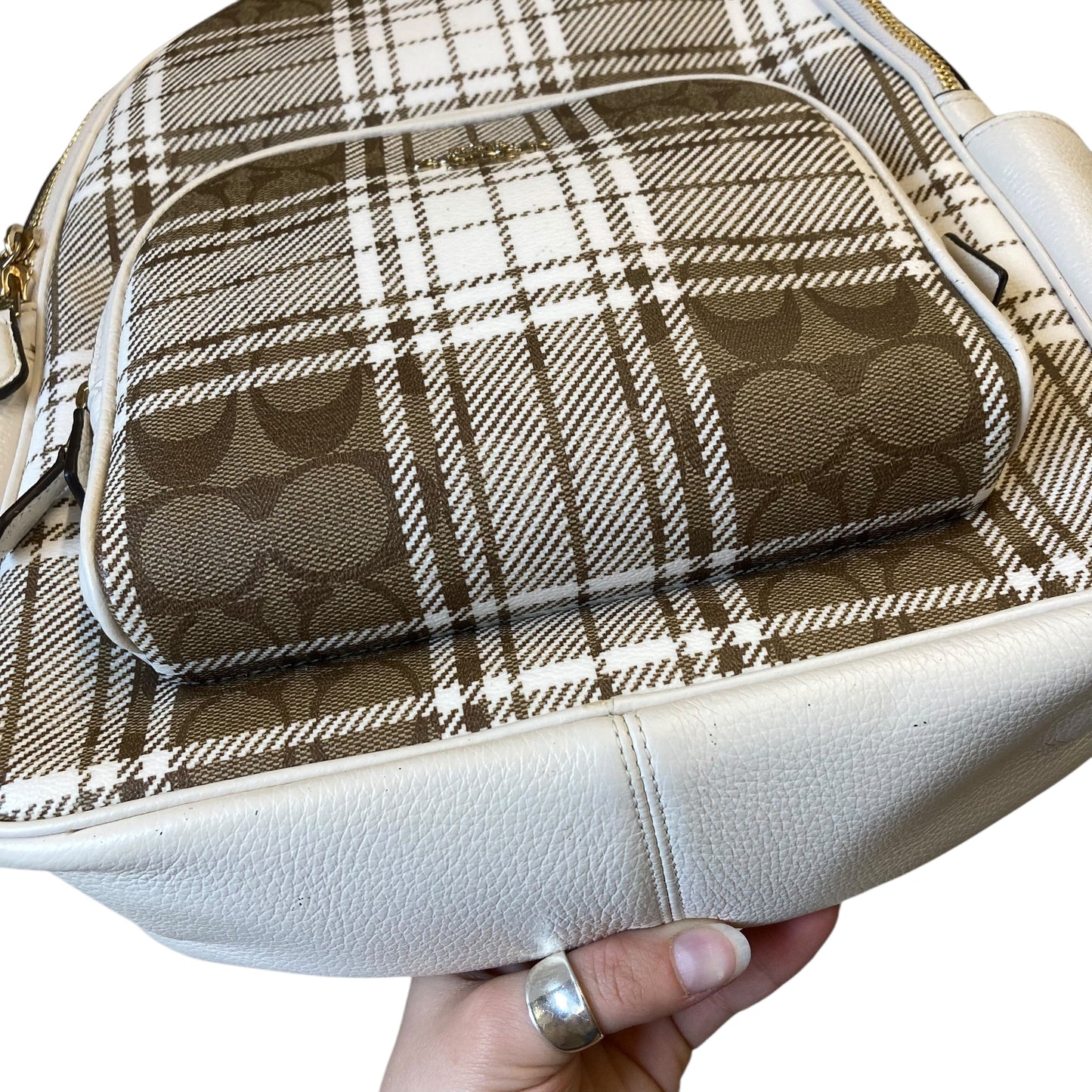 Backpack Designer By Coach In Cream, Size:Large