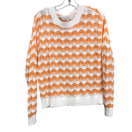 Top Ls By Loft In Orange & White, Size:Xs