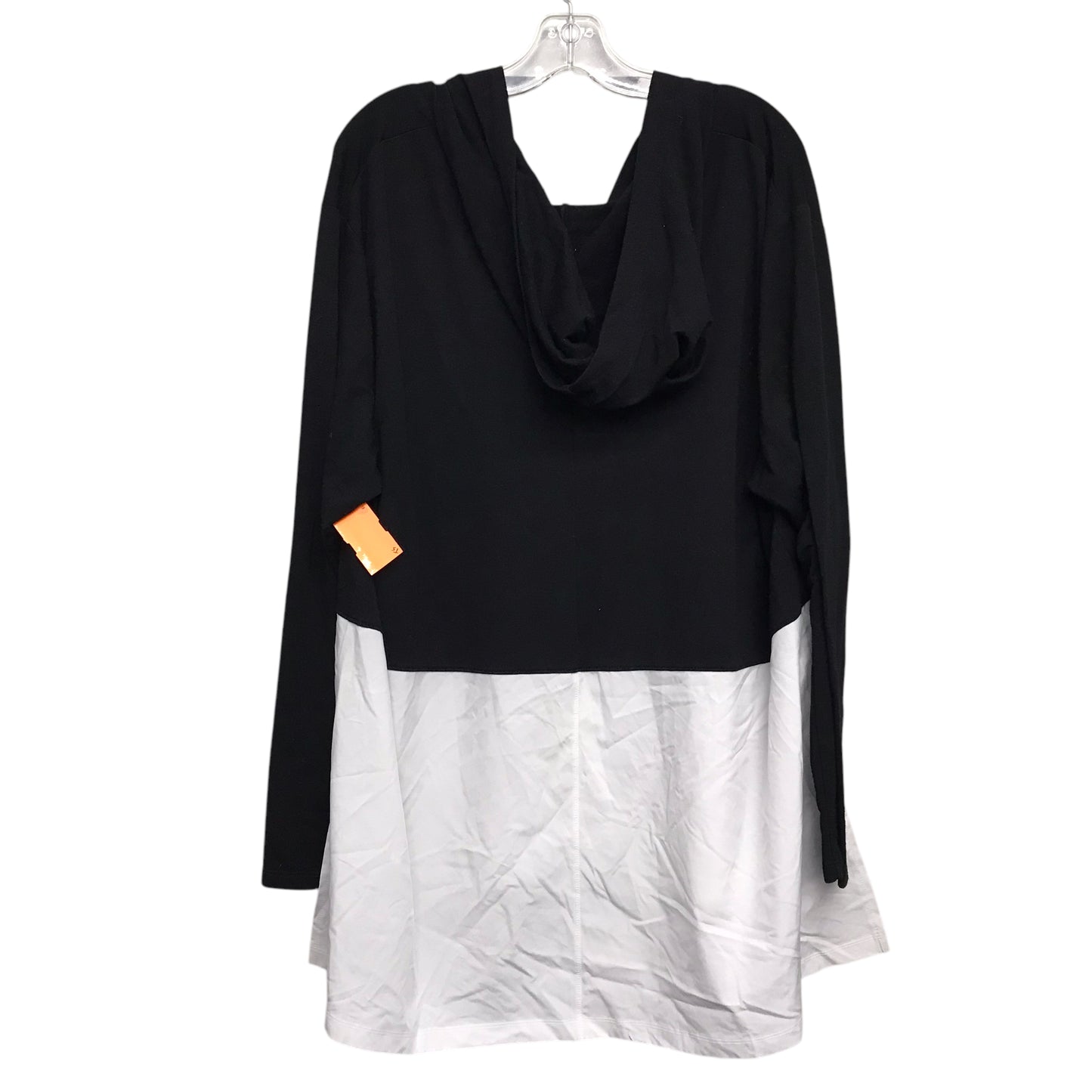 Athletic Sweatshirt Hoodie By Livi Active In Black & White, Size:1X