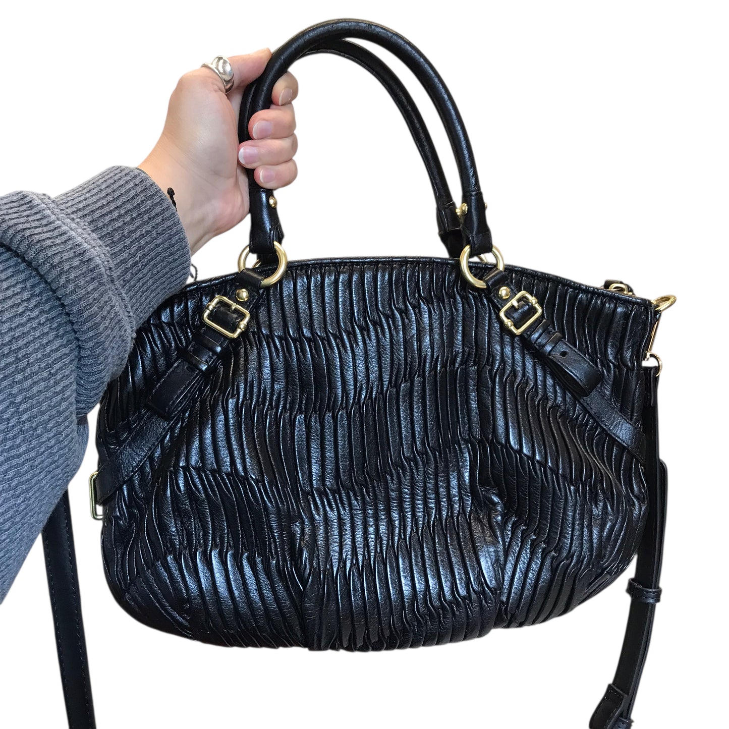 Handbag Designer By Coach In Black, Size:Medium