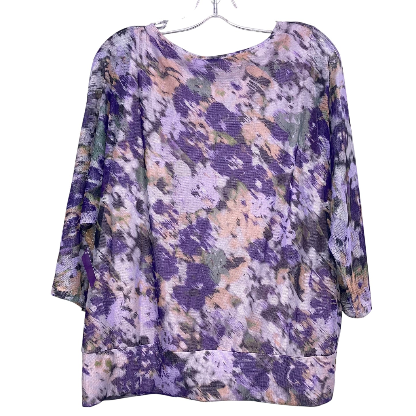 Top 3/4 Sleeve By Chicos In Purple, Size:L