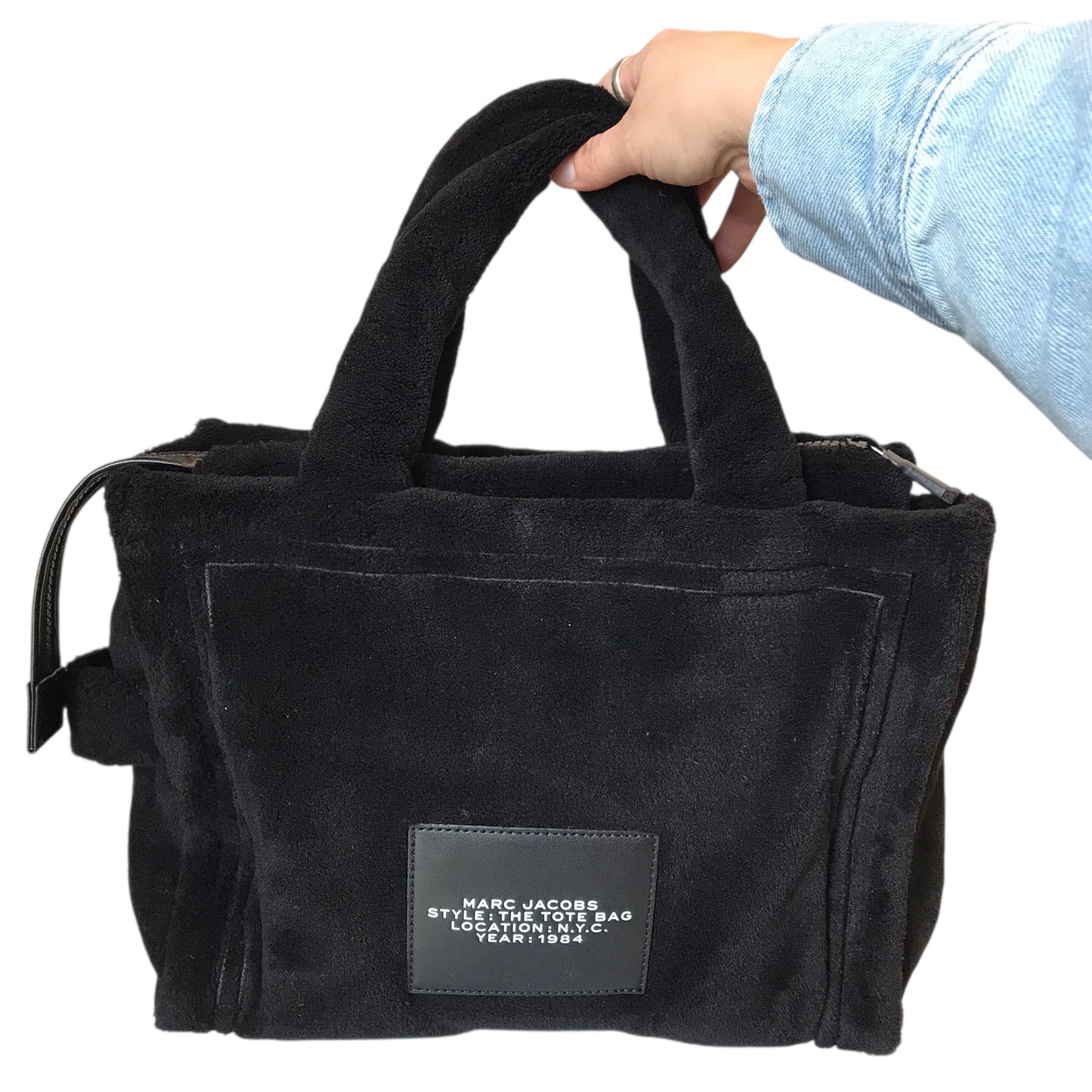 Handbag Luxury Designer By Marc Jacobs In Black & White, Size:Medium