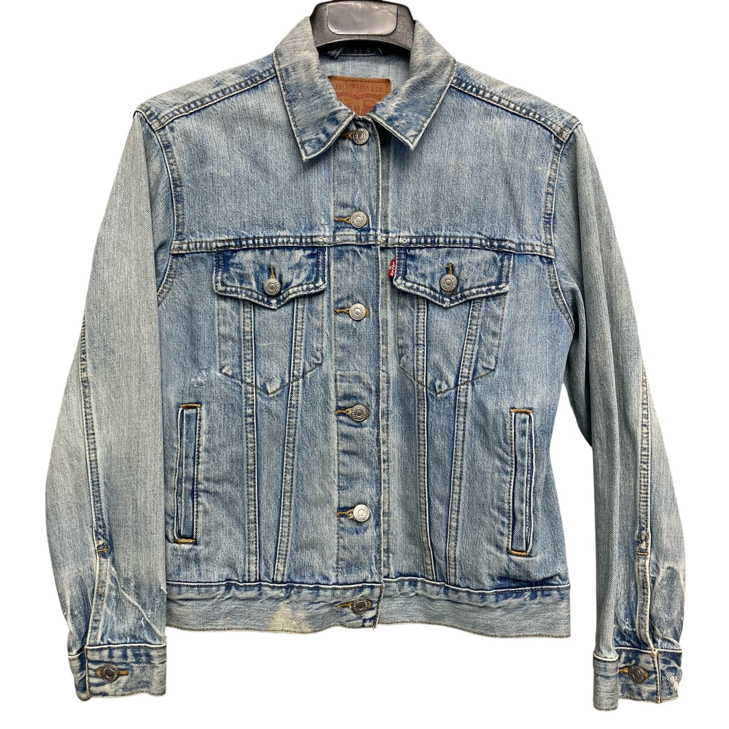 Jacket Denim By Levis In Blue Denim, Size:S