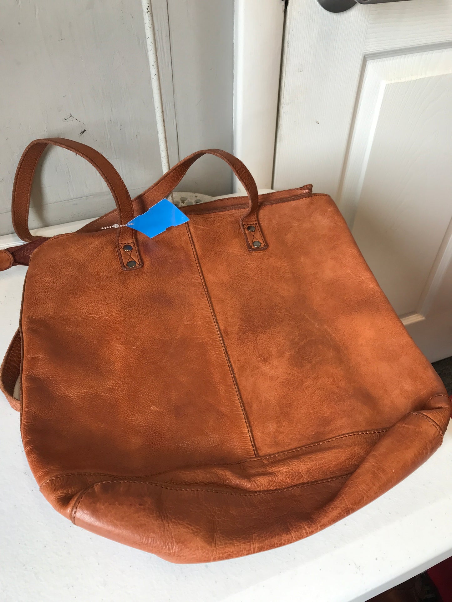 Handbag Leather By Vilenca Holland In Brown, Size:Large