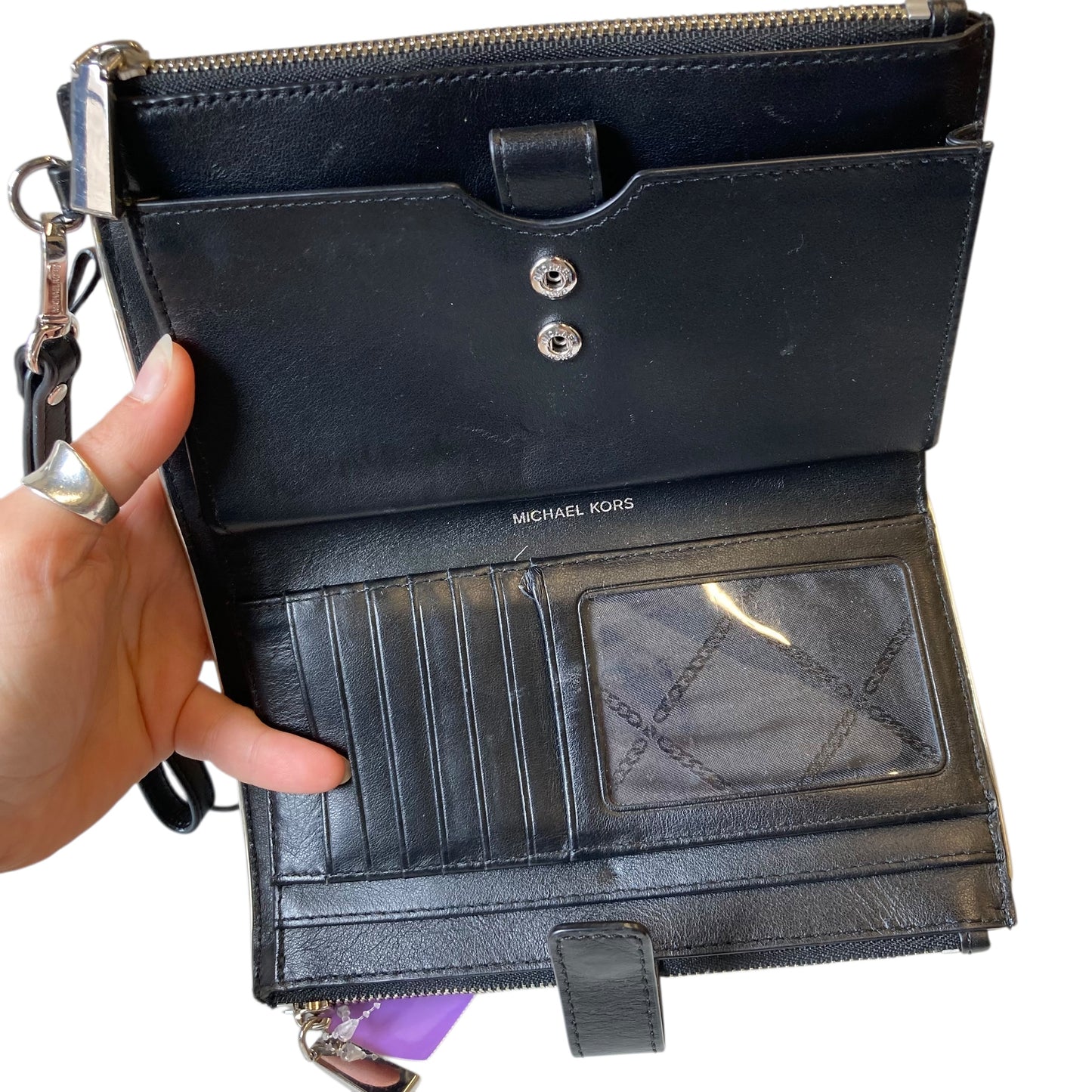 Wallet Designer By Michael Kors In Black, Size:Medium