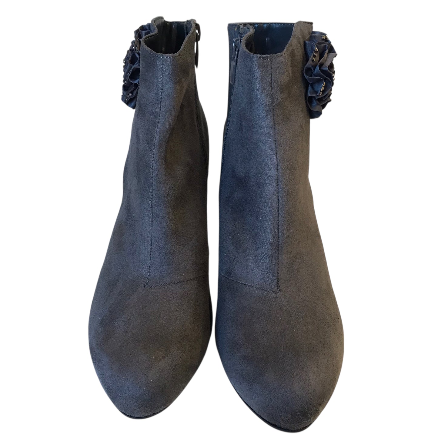 Boots Ankle Heels By Forever In Grey, Size:10