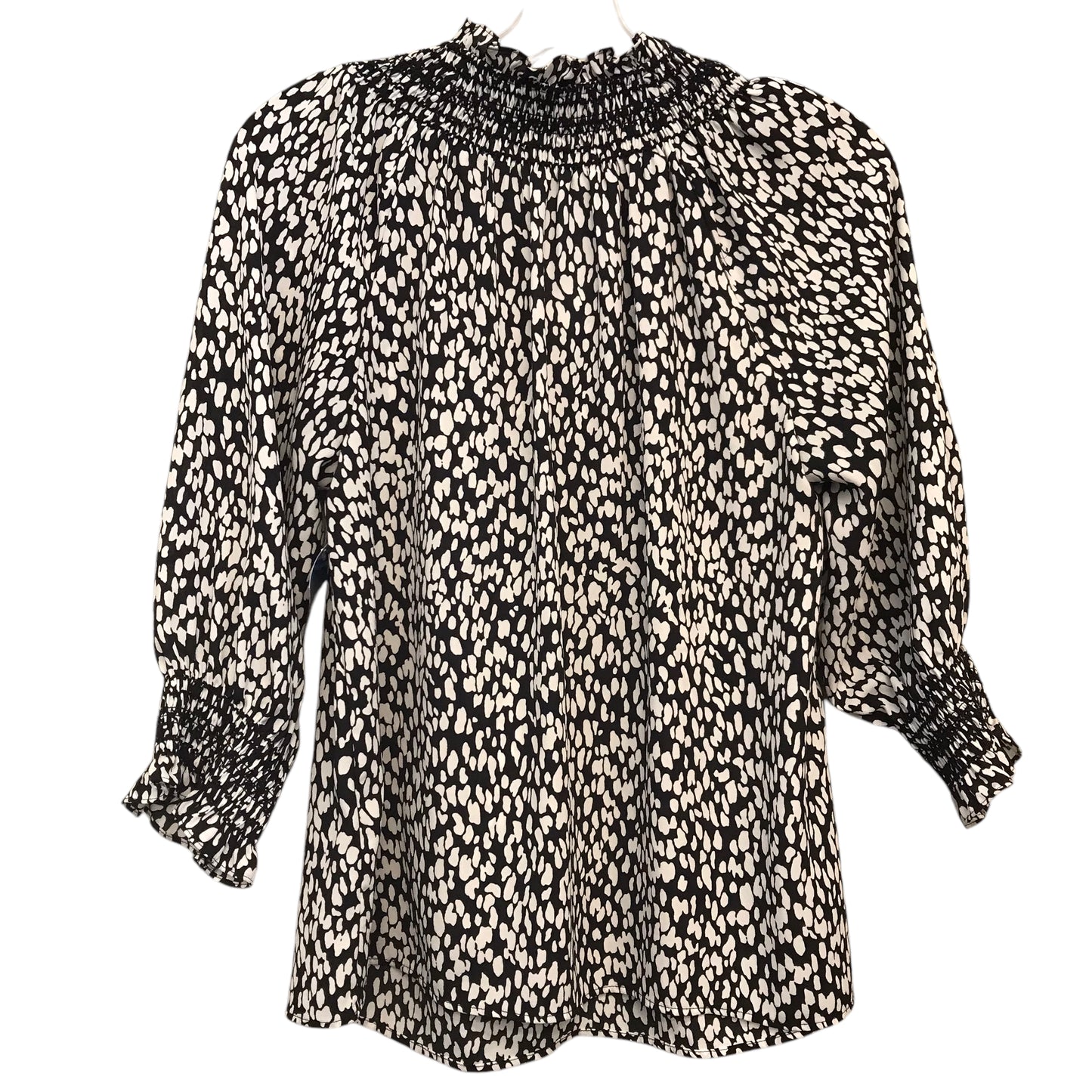 Top 3/4 Sleeve By Talbots In Black & White, Size:Mp