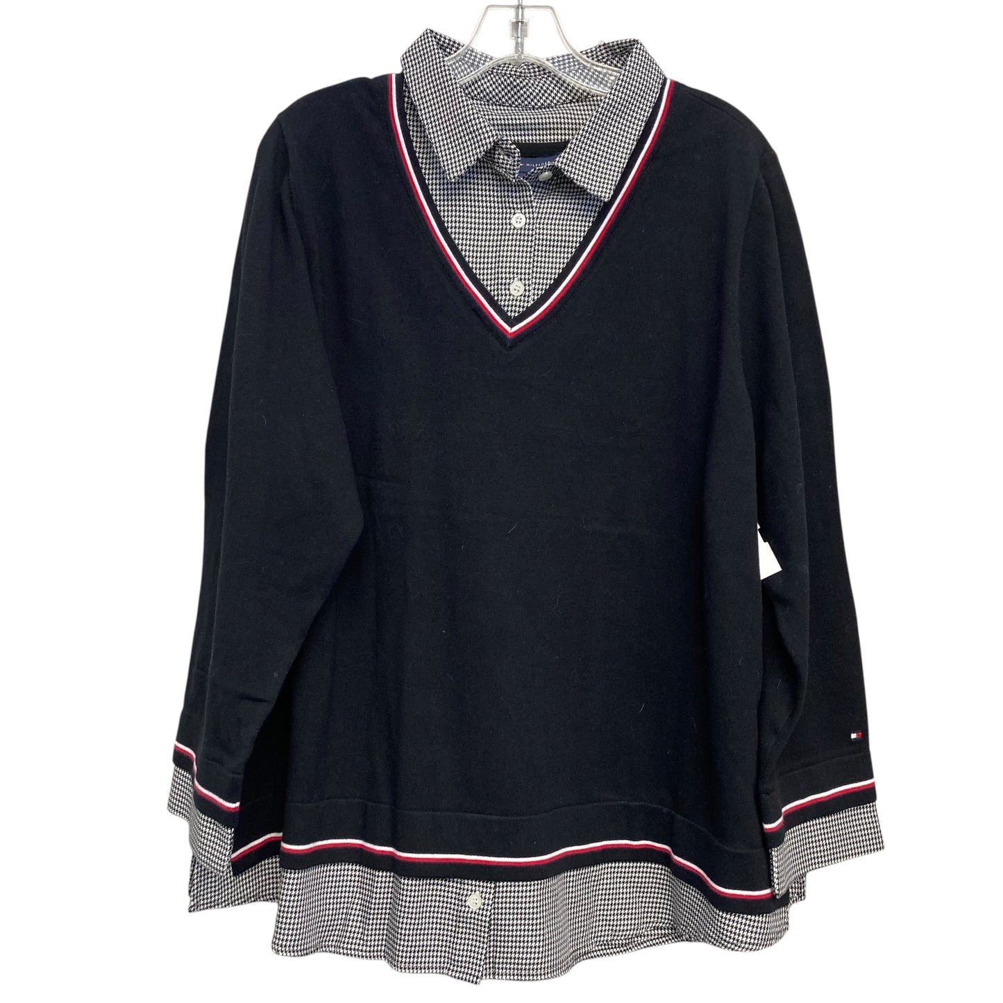 Top Ls By Tommy Hilfiger In Black, Size:1X