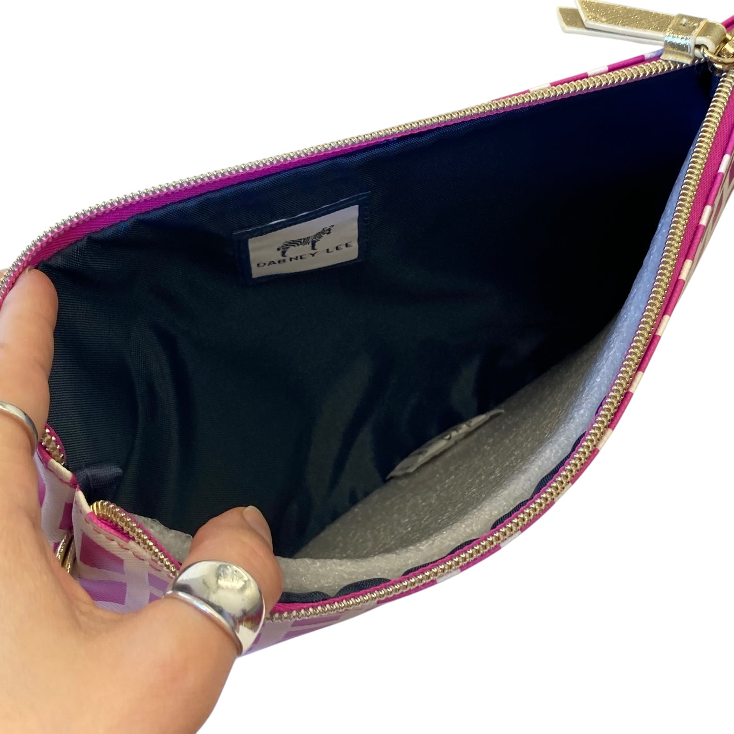 Makeup Bag By Dabney Lee In Pink & White, Size:Medium