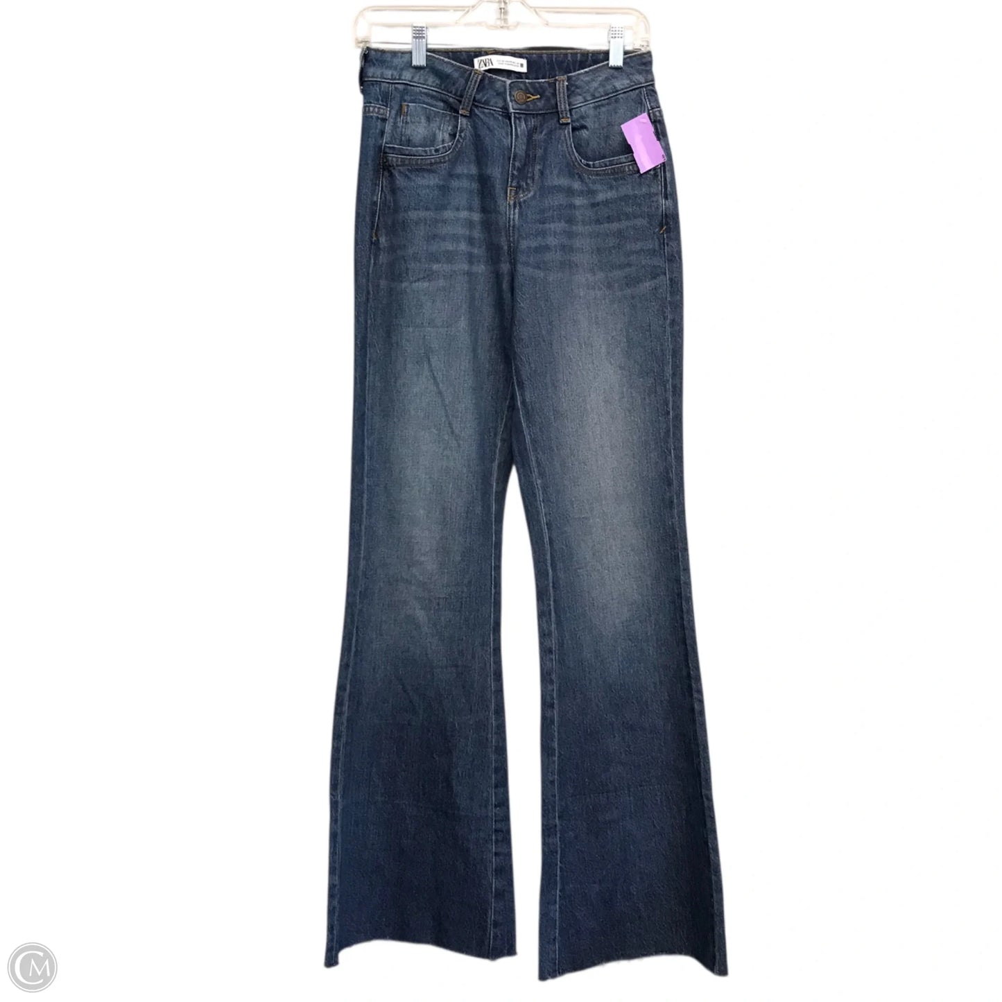 Jeans Flared By Zara In Blue Denim, Size: 4