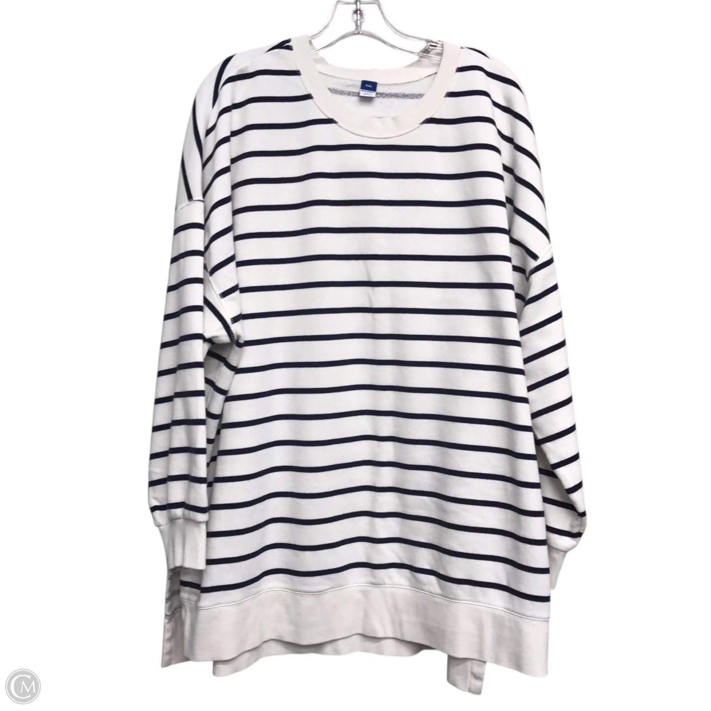 Top Long Sleeve By Old Navy In Blue & White, Size: 1x