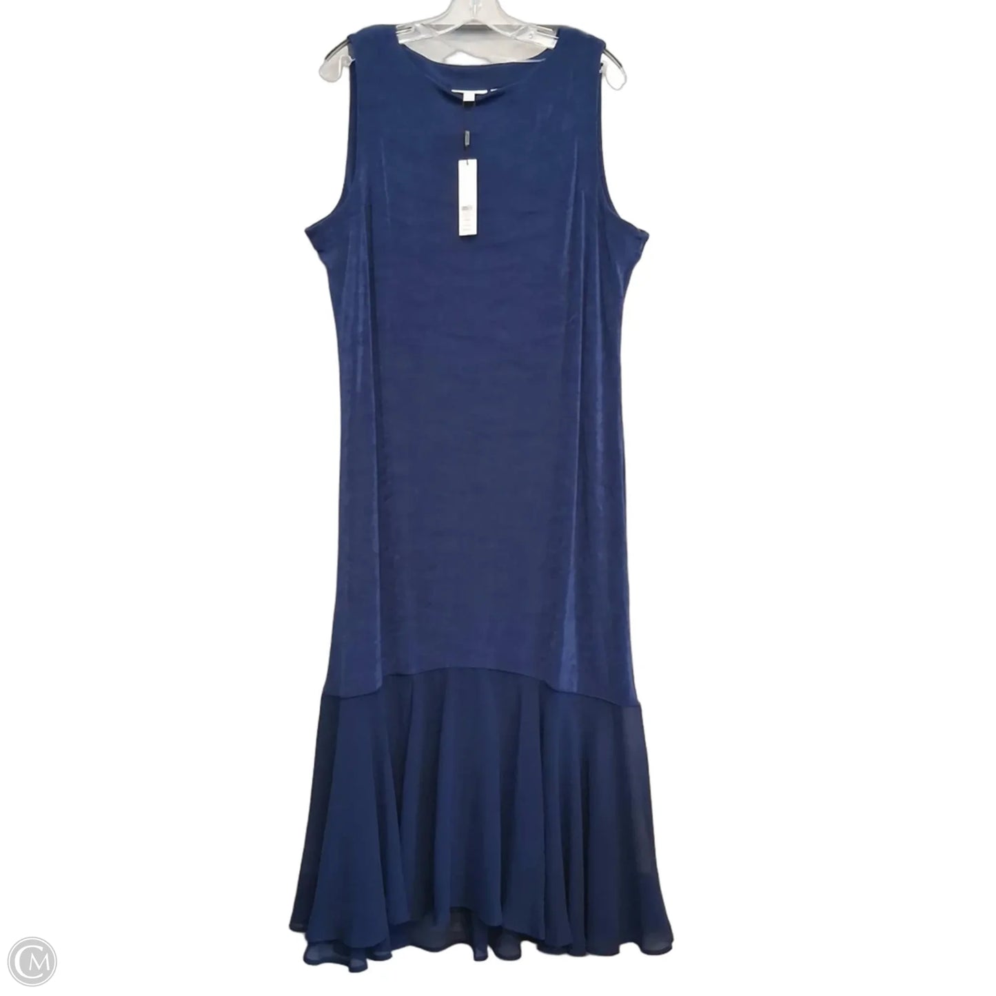 Dress Casual Maxi By Chicos In Blue, Size: Xl
