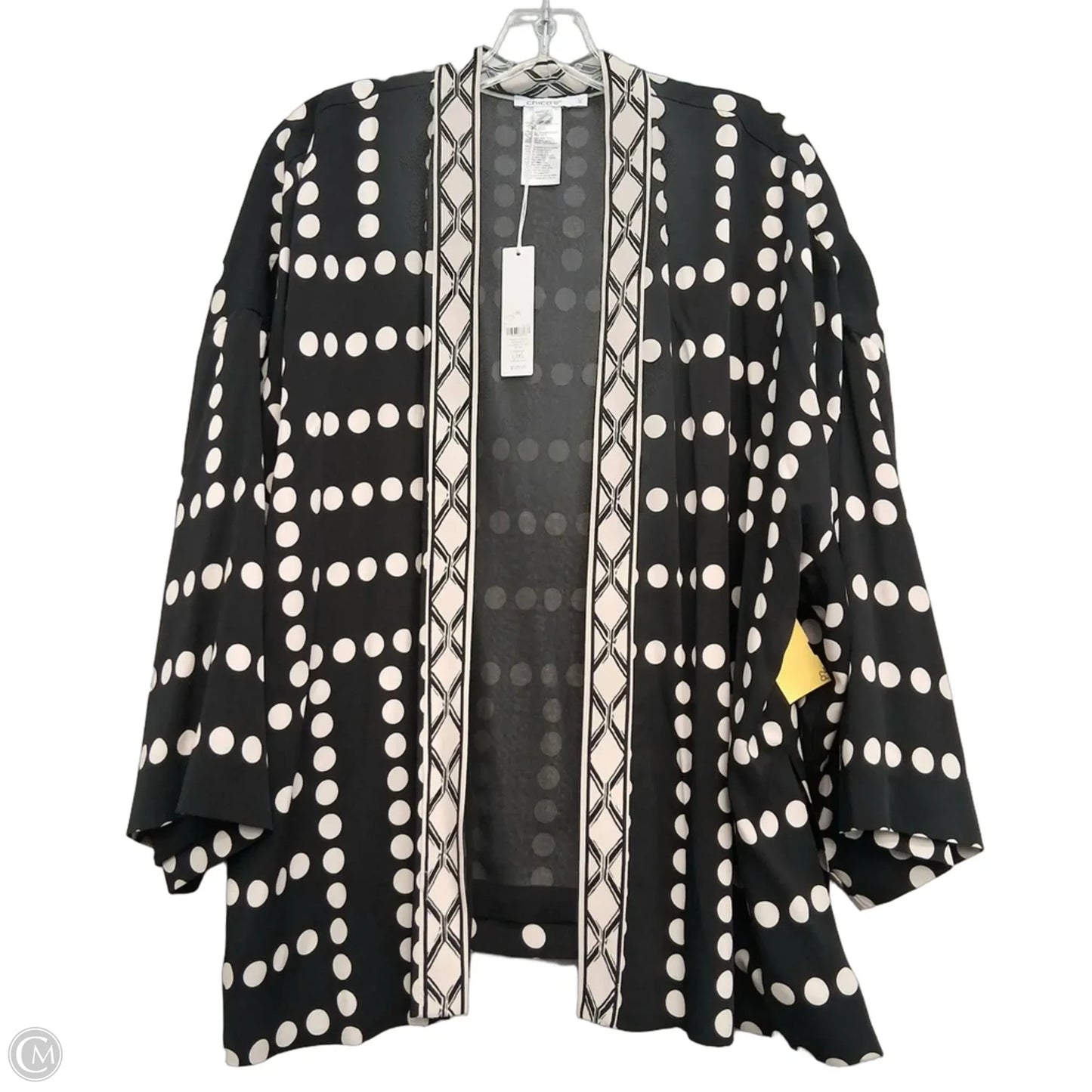 Cardigan By Chicos In Black & Cream, Size: Xl