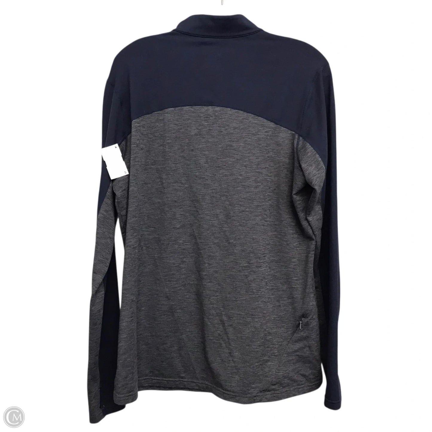 Athletic Top LS By Asics In Blue & Grey, Size: 2x