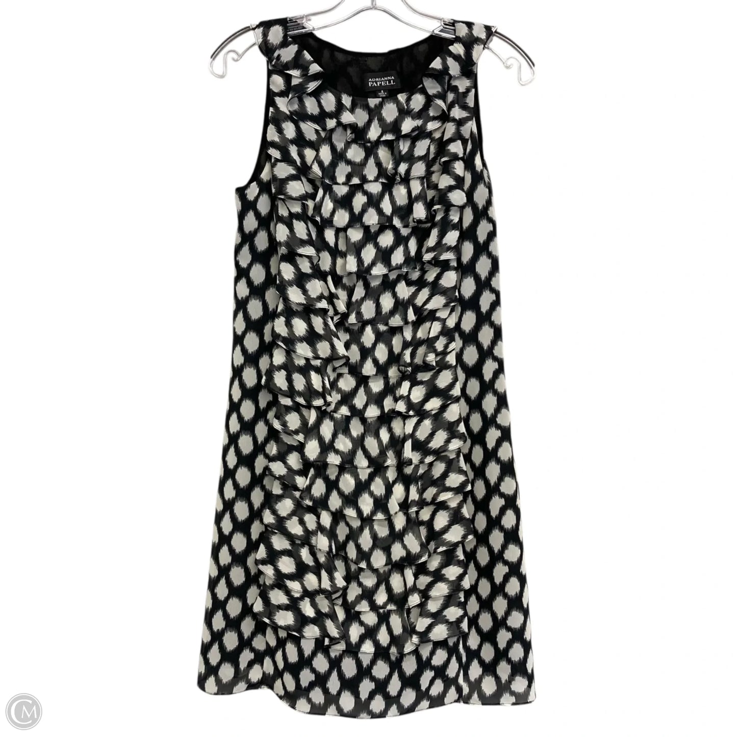 Dress Casual Short By Adrianna Papell In Black & White, Size: M