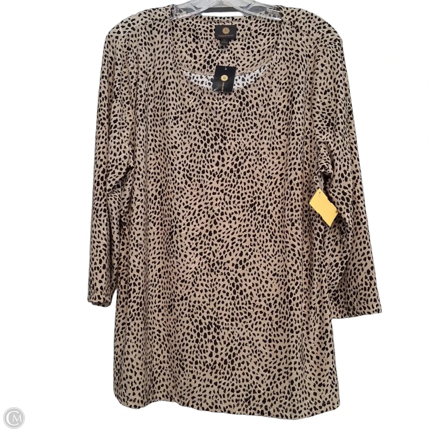 Top Long Sleeve By Jm Collections In Animal Print, Size: Xl