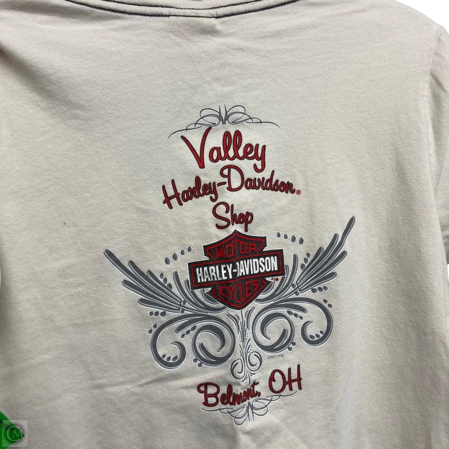 Top Short Sleeve Basic By Harley Davidson In Cream, Size: M