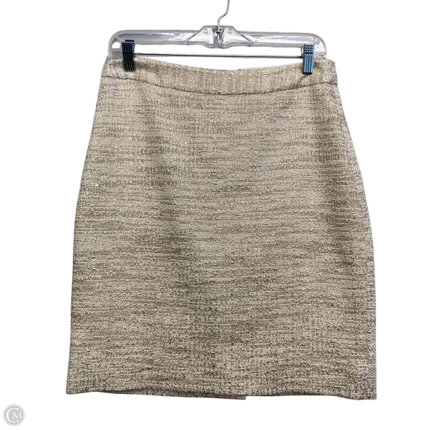 Skirt Designer By Kate Spade In Gold & White, Size: 8