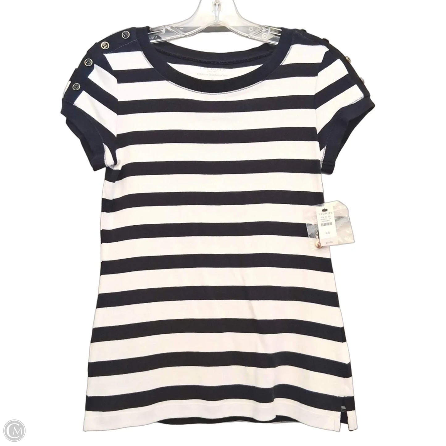 Top Short Sleeve Basic By Talbots In Striped Pattern, Size: S