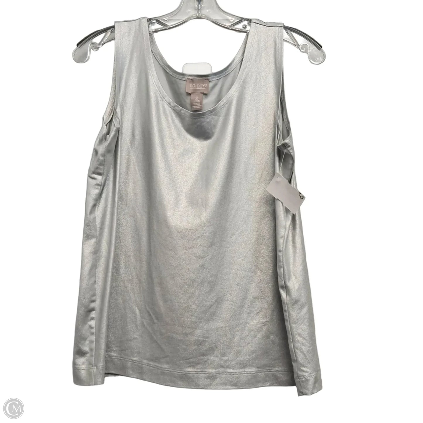 Top Sleeveless Basic By Chicos In Silver, Size: L