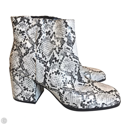 Boots Ankle Heels By Mix No 6 In Snakeskin Print, Size: 9