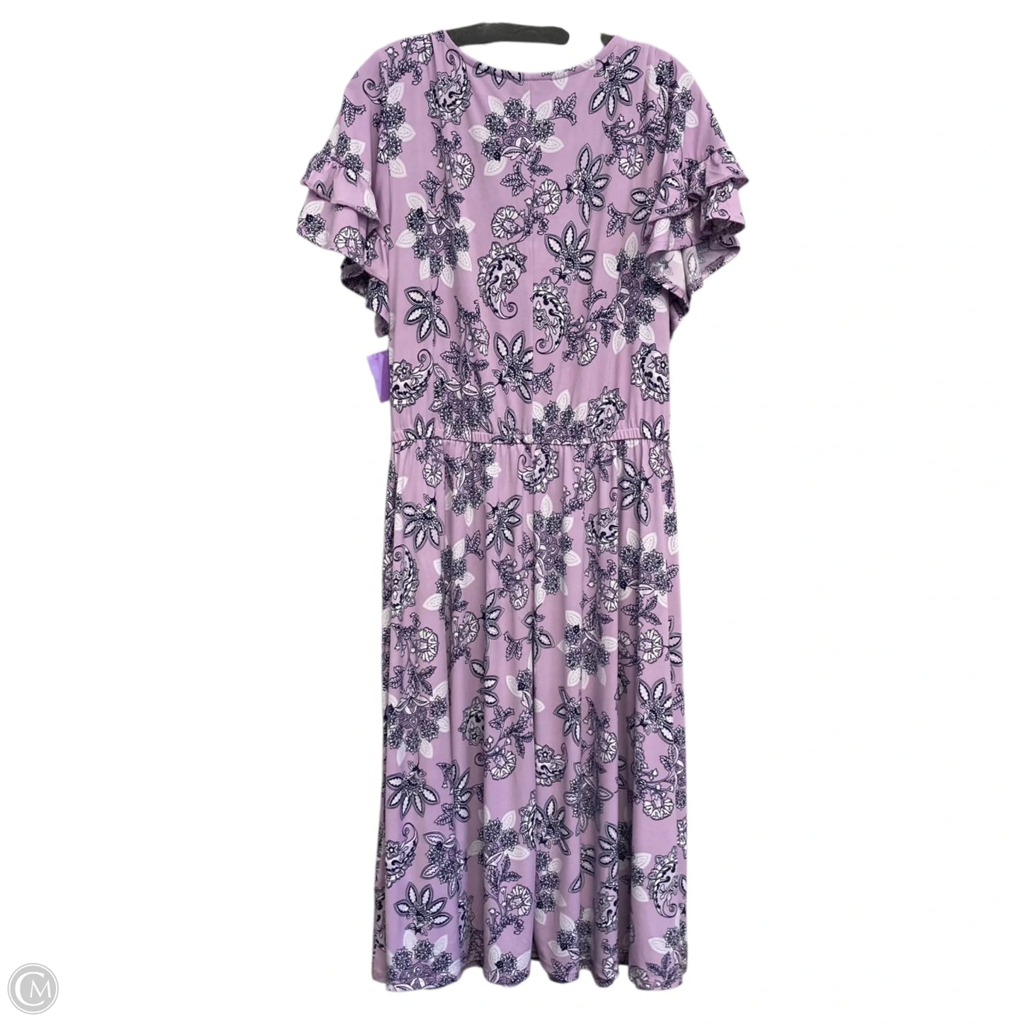 Dress Casual Short By Lane Bryant In Purple & White, Size: 1x