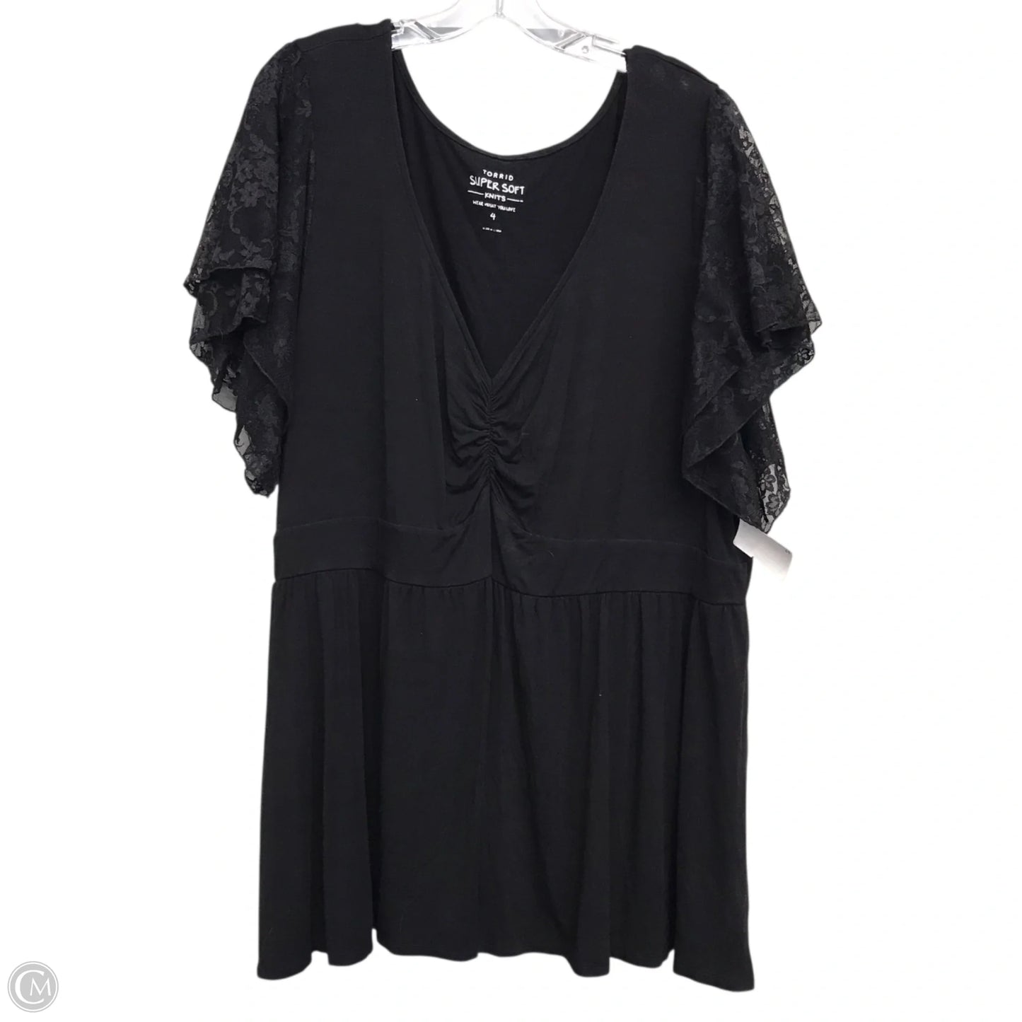 Top Short Sleeve By Torrid In Black, Size: 4x