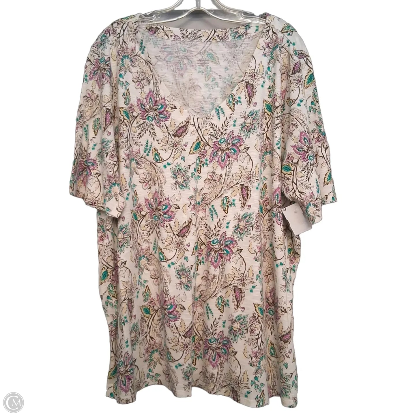 Top Short Sleeve By J. Jill In Floral Print, Size: 3x