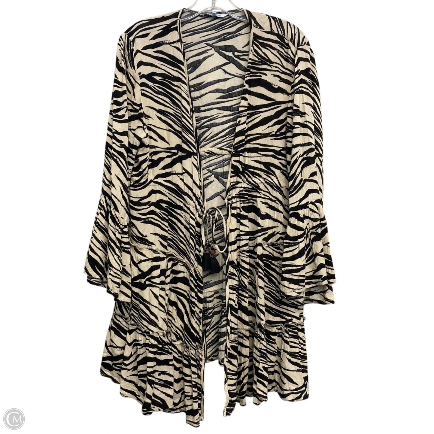 Swimwear Cover-up By Blue Island In Black & Cream, Size: M