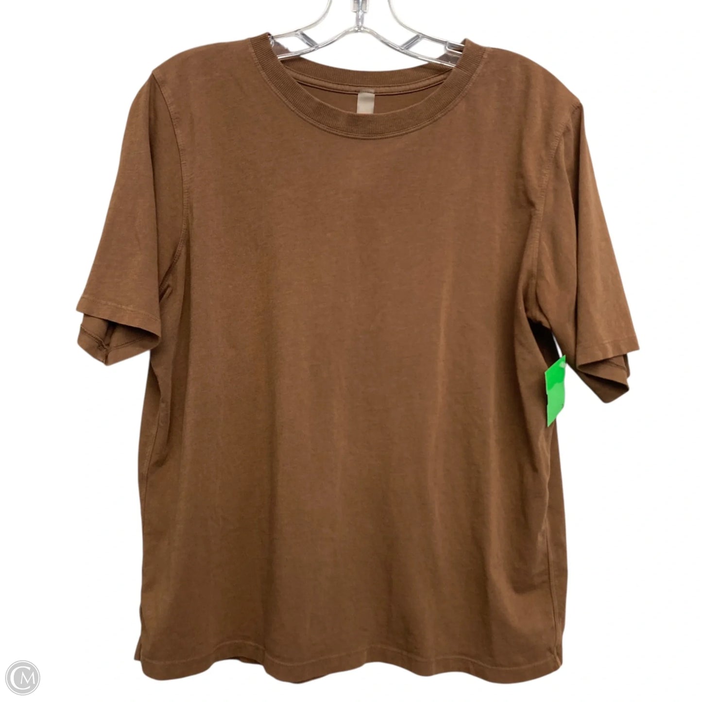 Top Short Sleeve Basic By Mono B In Brown, Size: L