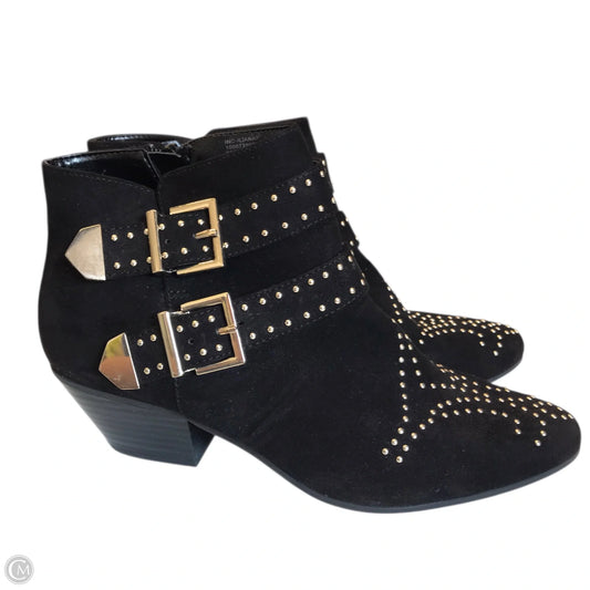 Boots Ankle Heels By Inc In Black & Gold, Size: 8