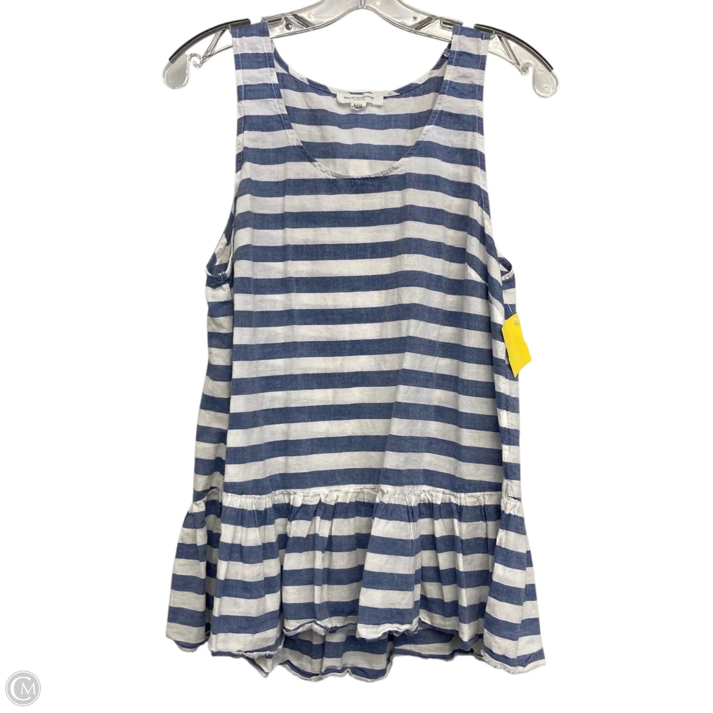 Top Sleeveless By Beachlunchlounge In Blue & White, Size: L