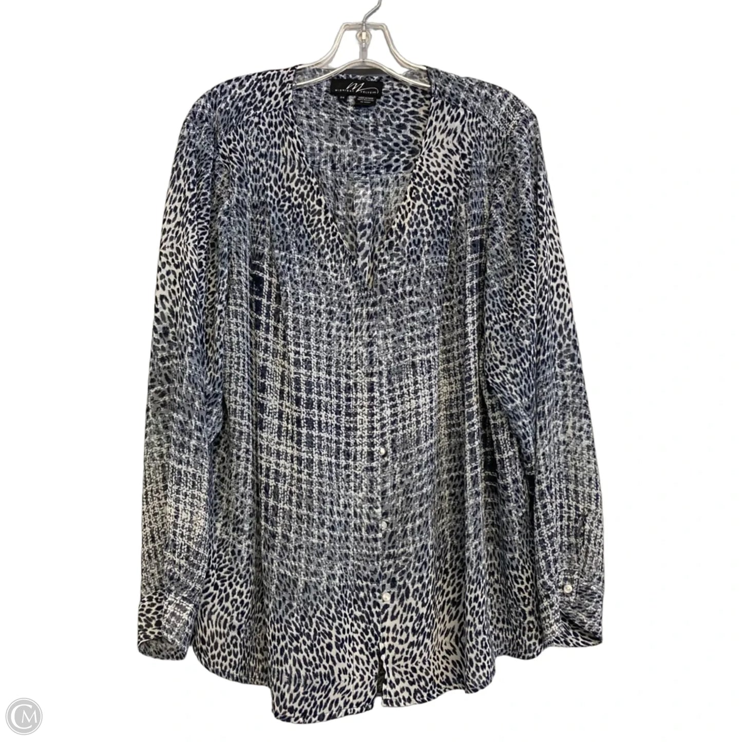 Top Long Sleeve By Midnight Velvet In Animal Print, Size: 2x