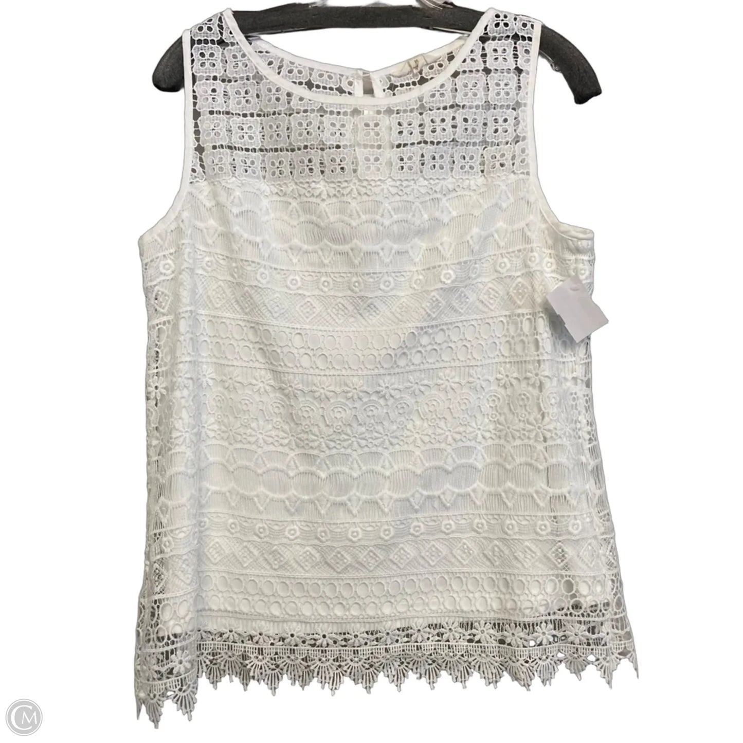 Top Sleeveless By Adiva In White, Size: M