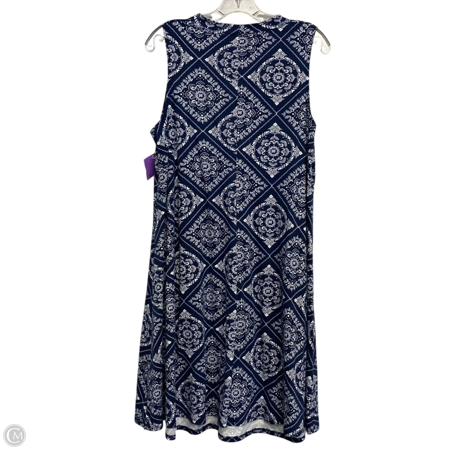 Dress Casual Short By Fortune & Ivy In Blue & White, Size: 1x