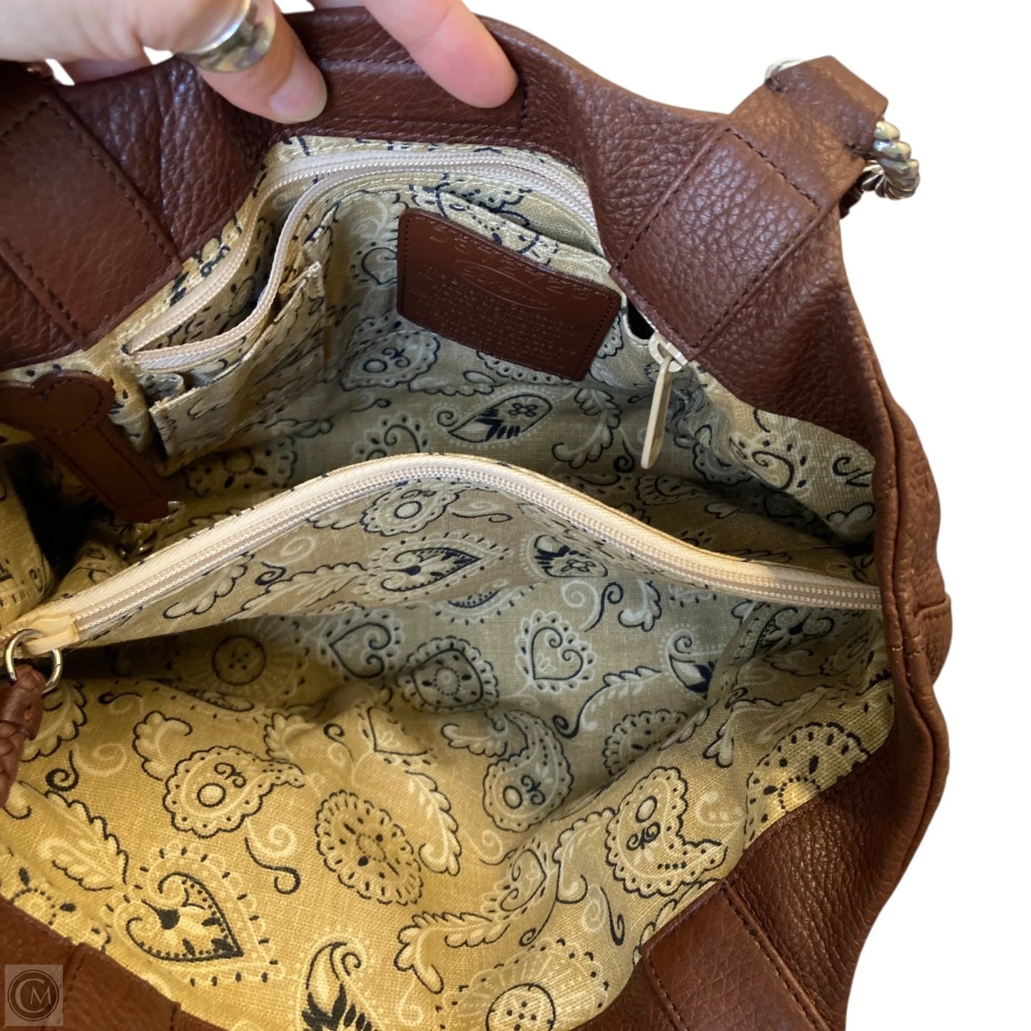 Handbag Leather By Brighton, Size: Medium