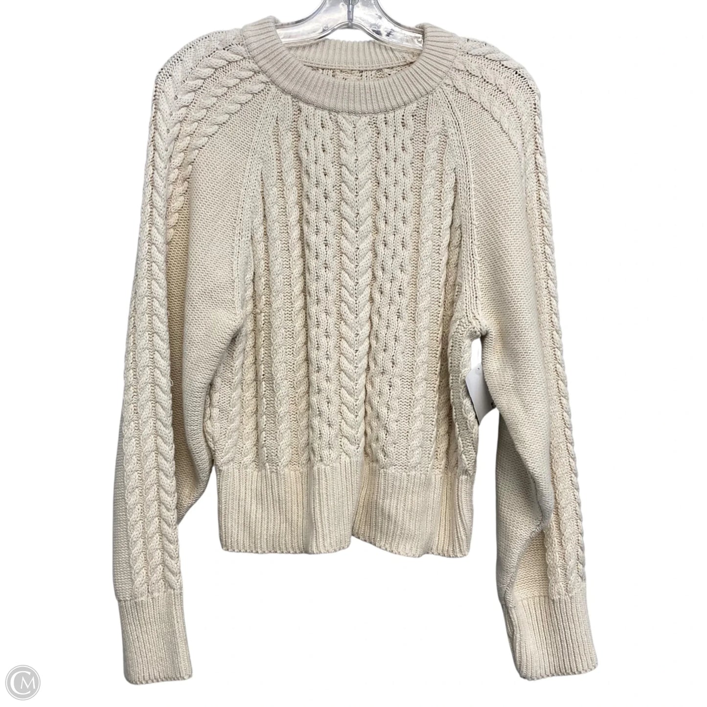 Sweater By Anthropologie In Ivory, Size: L