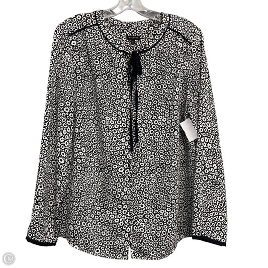 Top Long Sleeve By Talbots In Black & White, Size: M