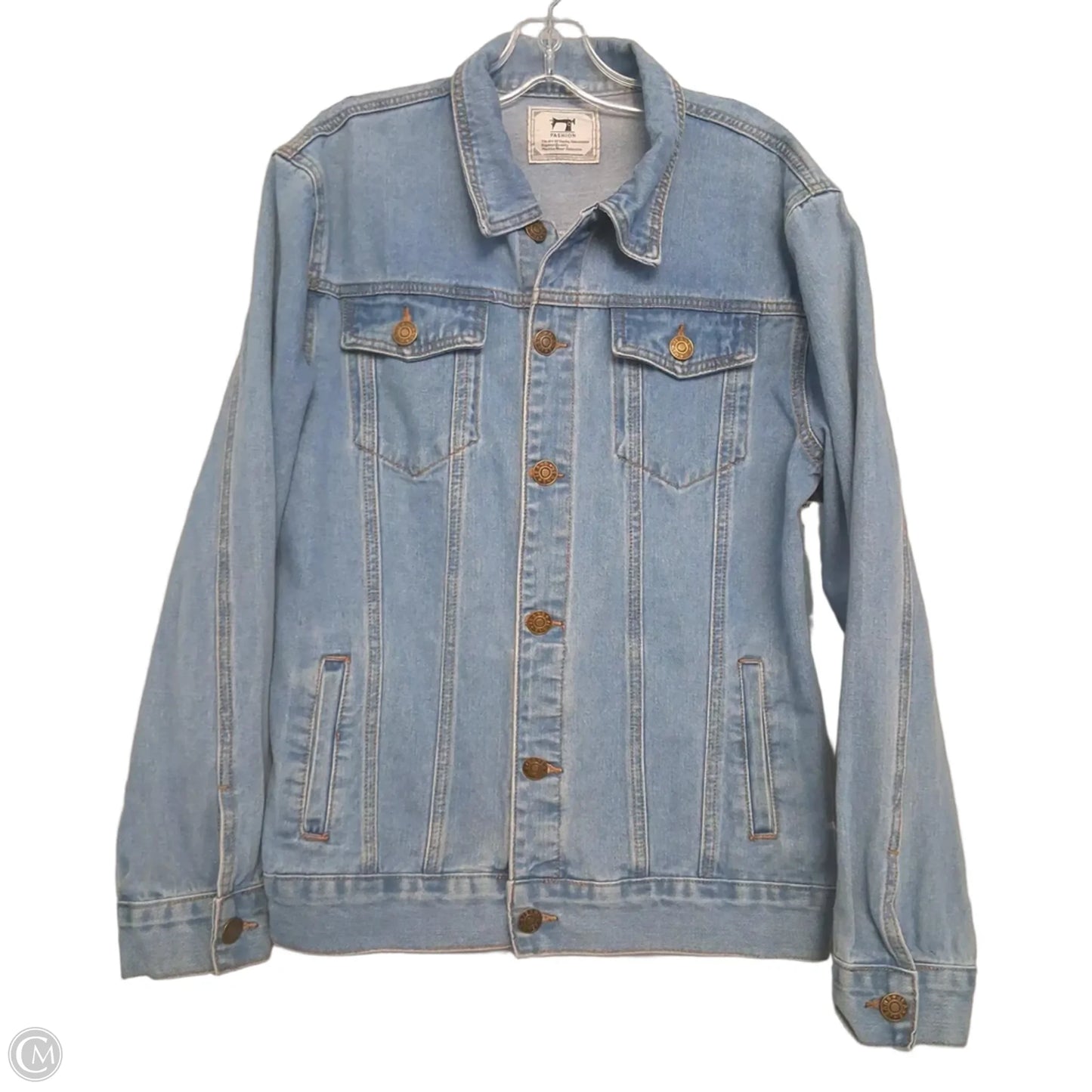 Jacket Denim By Fashion In Blue Denim, Size: M