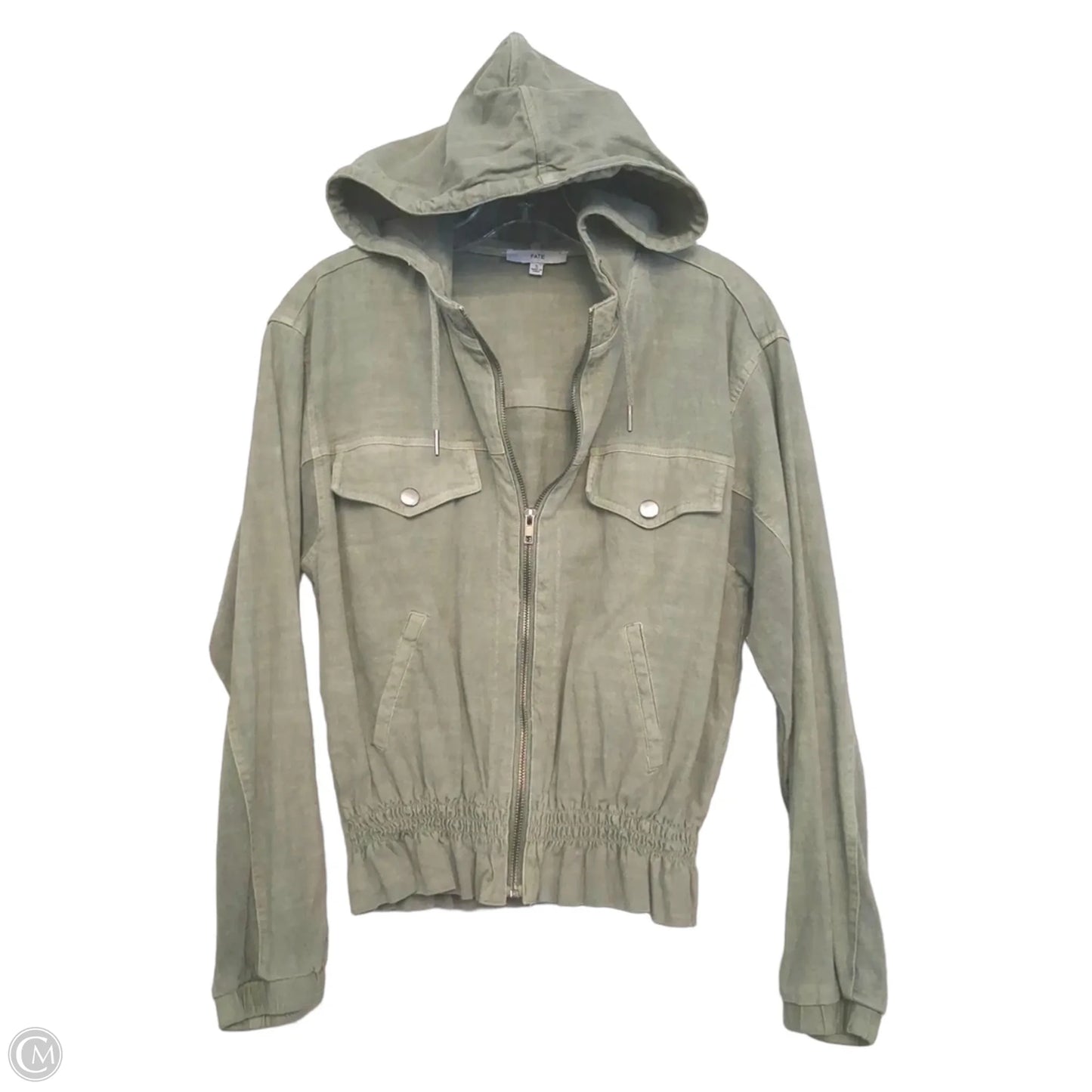 Jacket Denim By Fate In Green Denim, Size: S