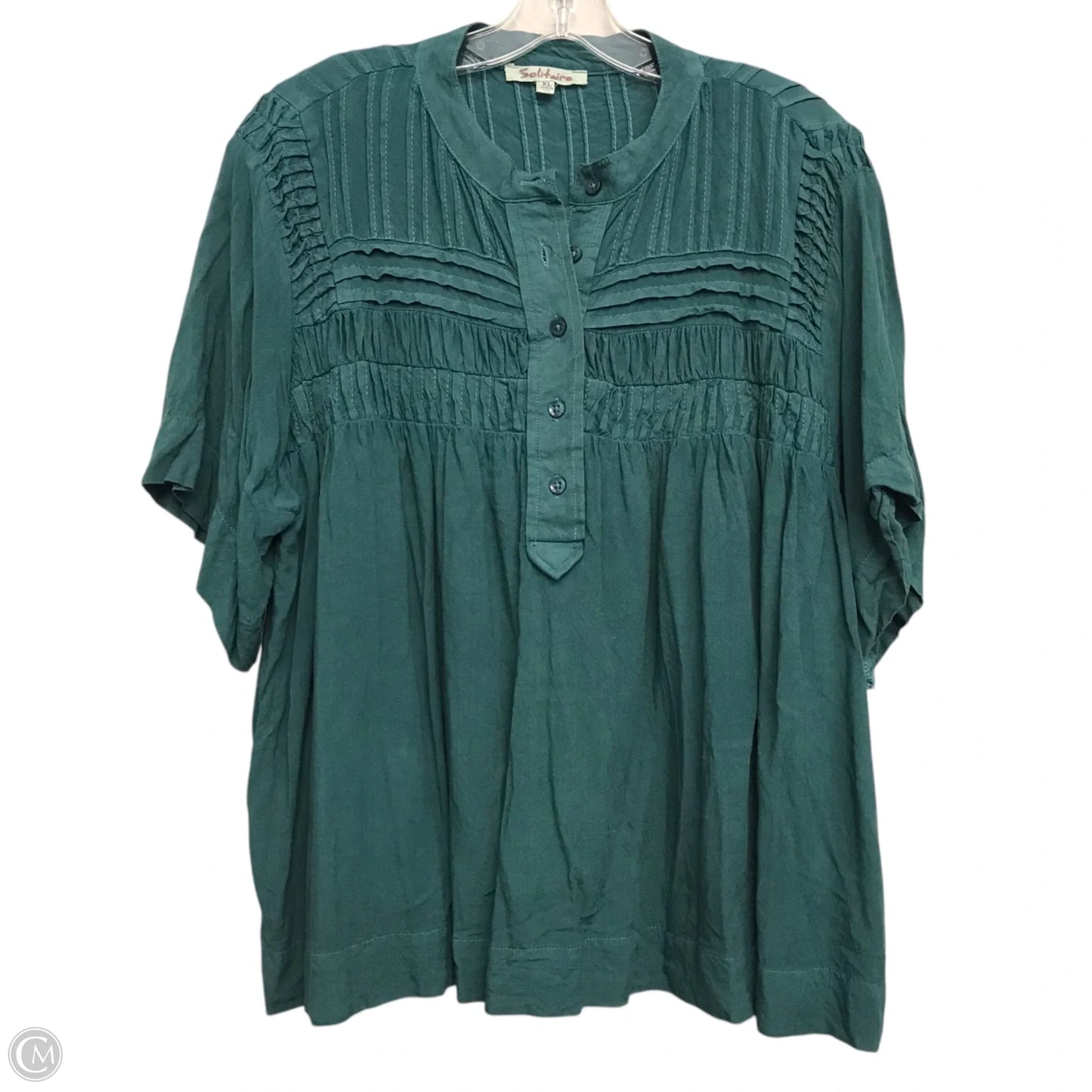 Top Short Sleeve By Solitaire In Green, Size: Xl