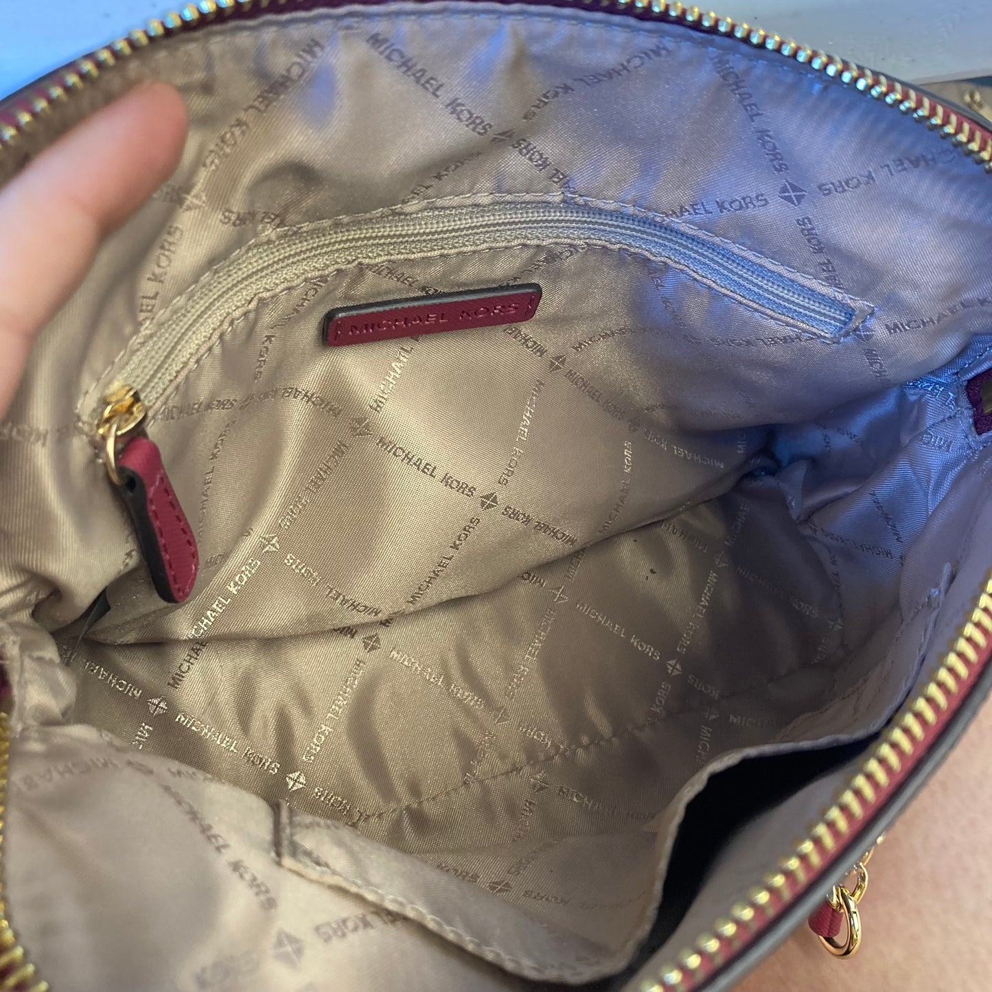 Handbag Designer By Michael Kors In Brown, Size:Small