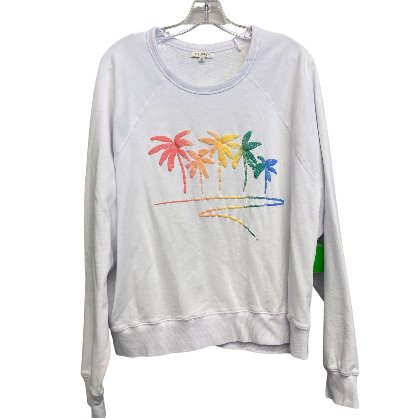 Athletic Sweatshirt Crewneck By Z Supply In White, Size:Xl